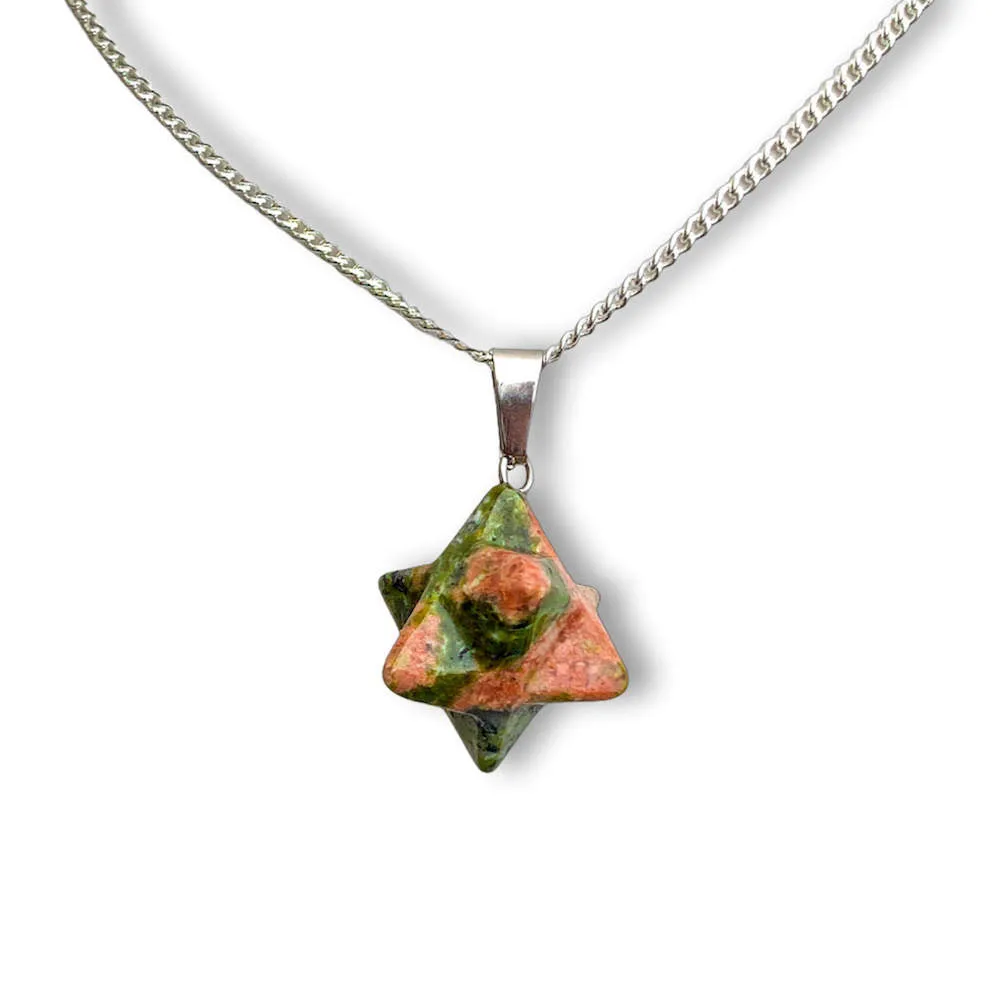 Crystal Stone Merkaba Pendant Necklace