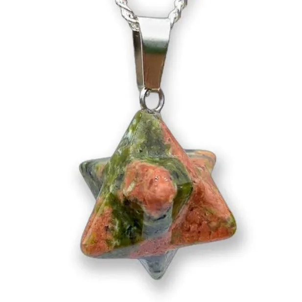 Crystal Stone Merkaba Pendant Necklace