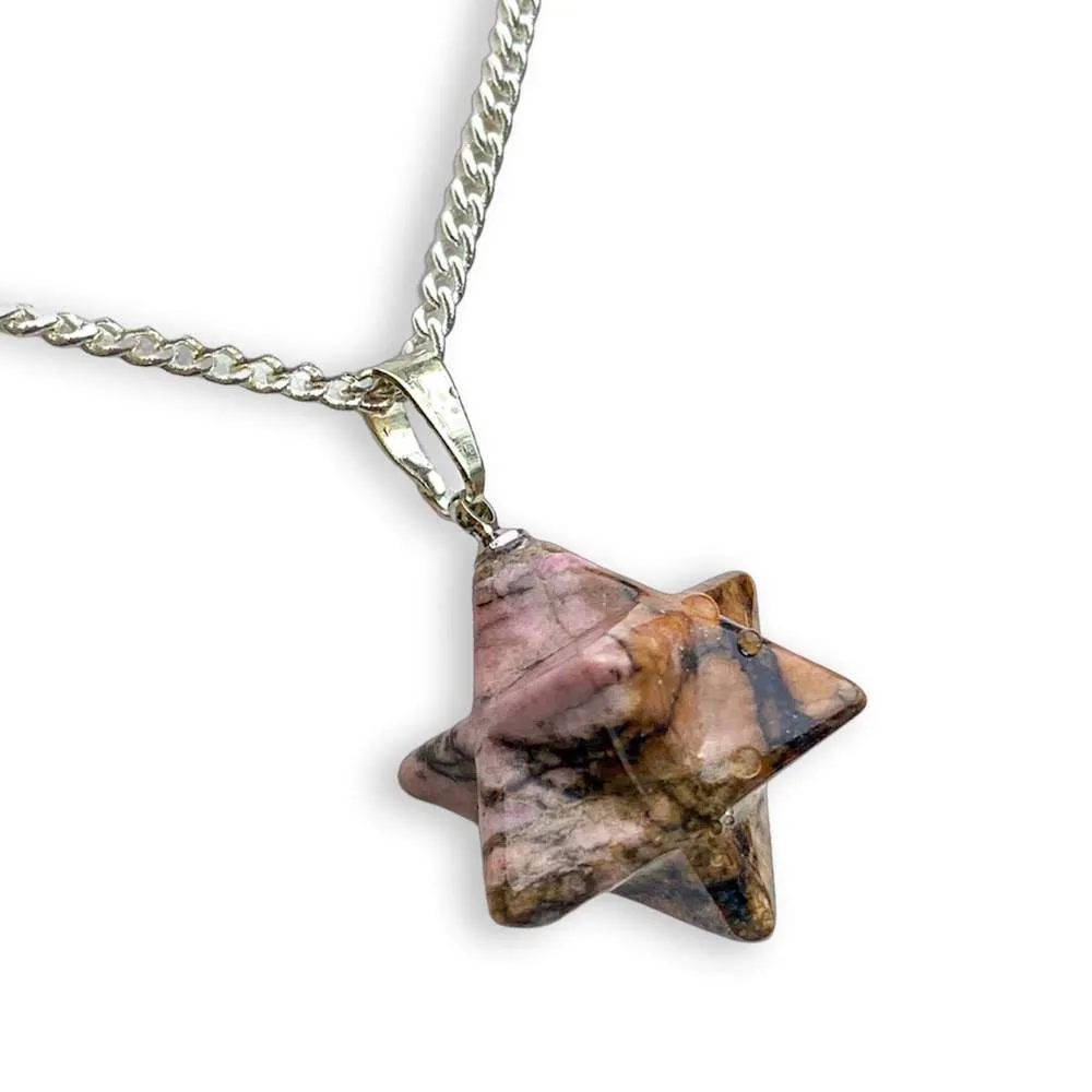 Crystal Stone Merkaba Pendant Necklace