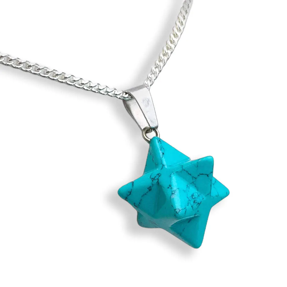 Crystal Stone Merkaba Pendant Necklace