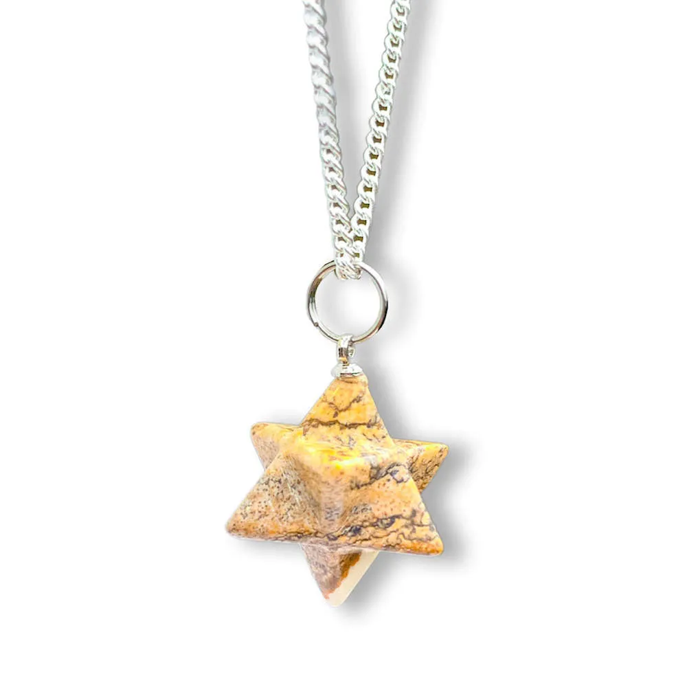 Crystal Stone Merkaba Pendant Necklace