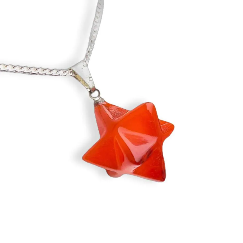 Crystal Stone Merkaba Pendant Necklace