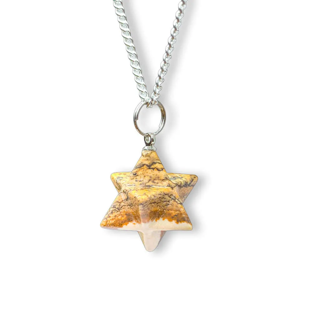 Crystal Stone Merkaba Pendant Necklace