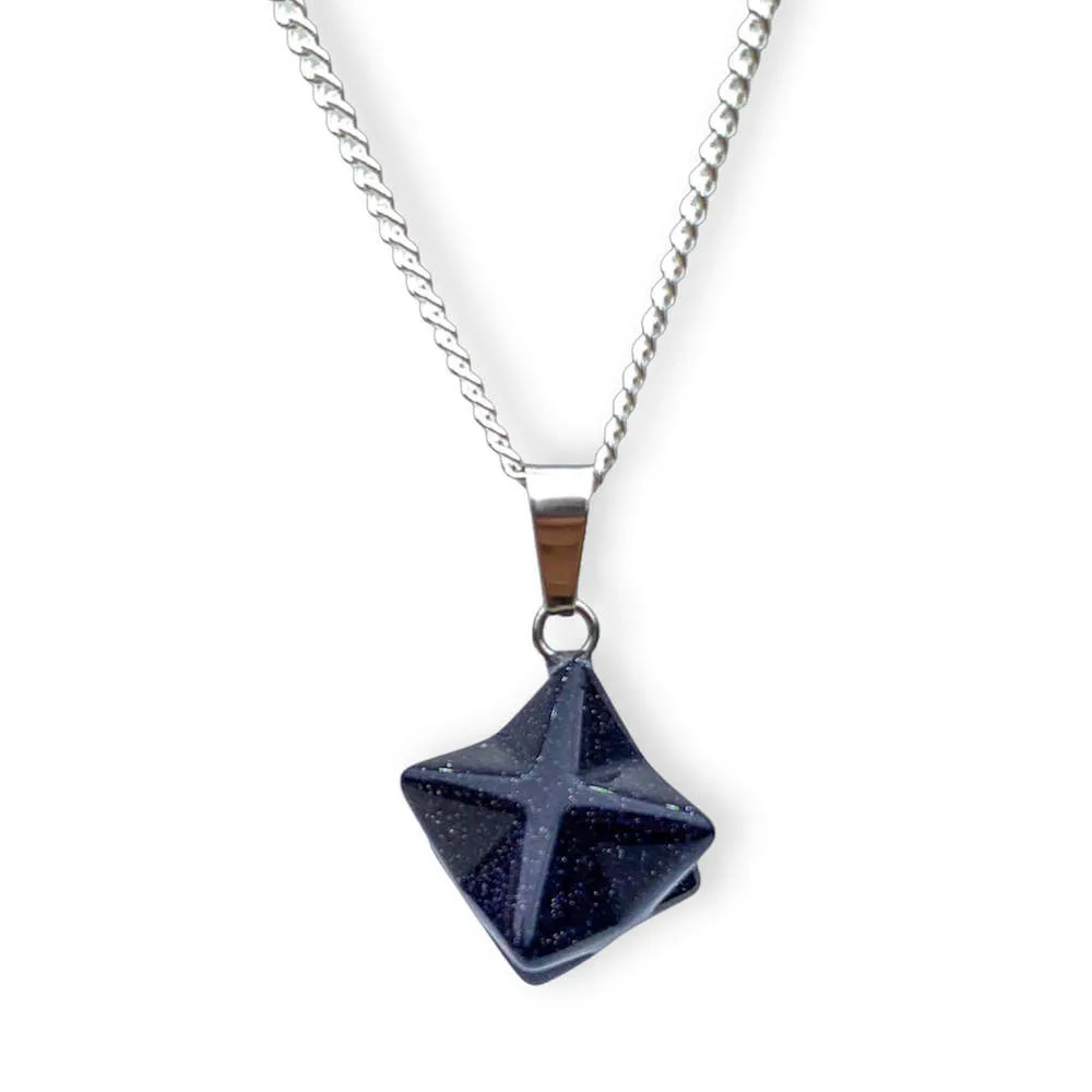 Crystal Stone Merkaba Pendant Necklace