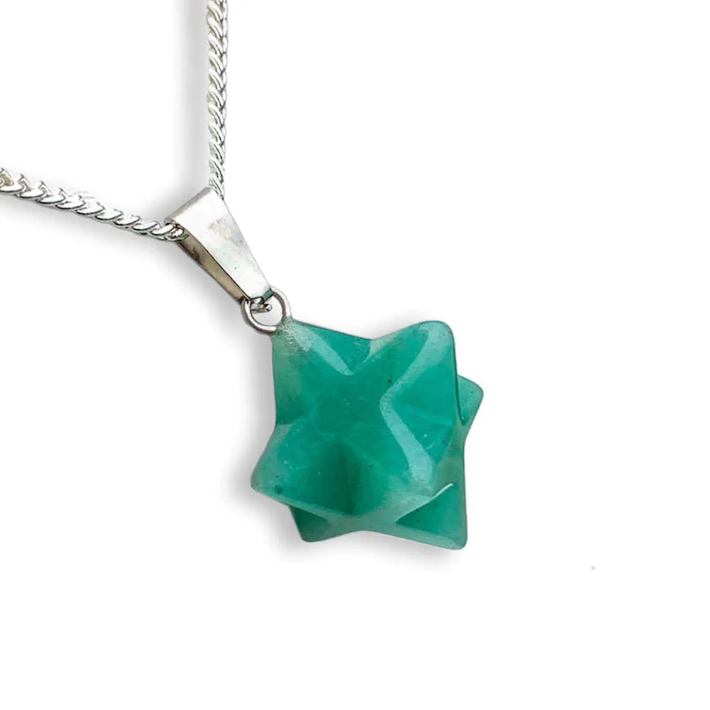 Crystal Stone Merkaba Pendant Necklace