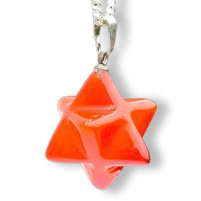 Crystal Stone Merkaba Pendant Necklace