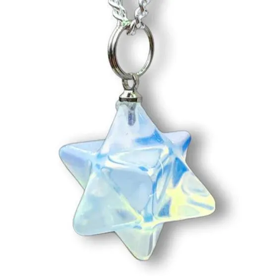 Crystal Stone Merkaba Pendant Necklace