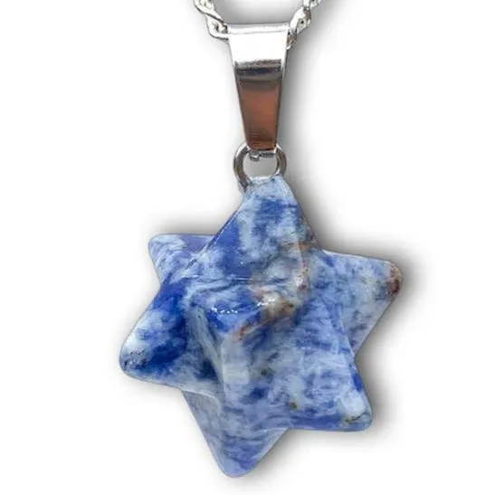 Crystal Stone Merkaba Pendant Necklace