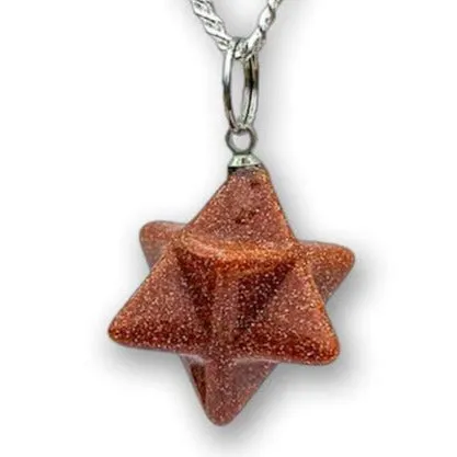 Crystal Stone Merkaba Pendant Necklace