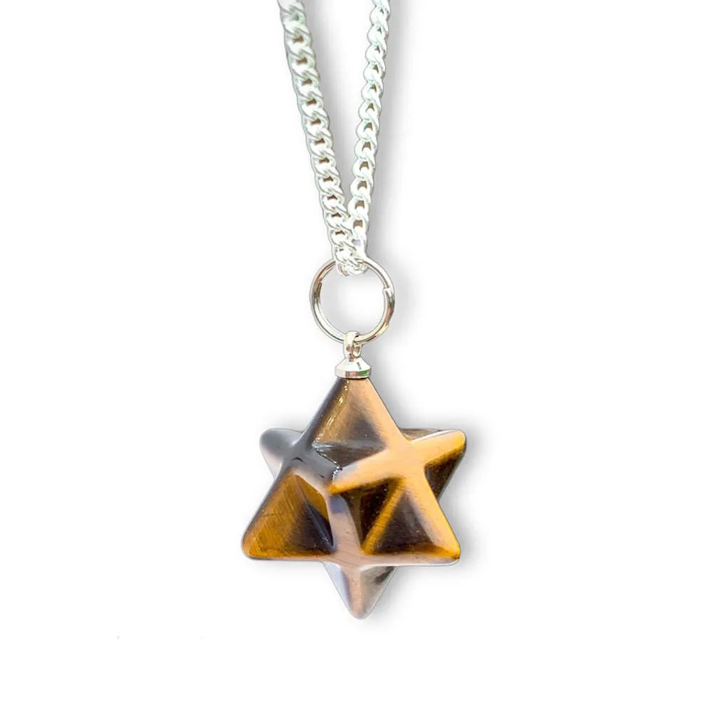 Crystal Stone Merkaba Pendant Necklace