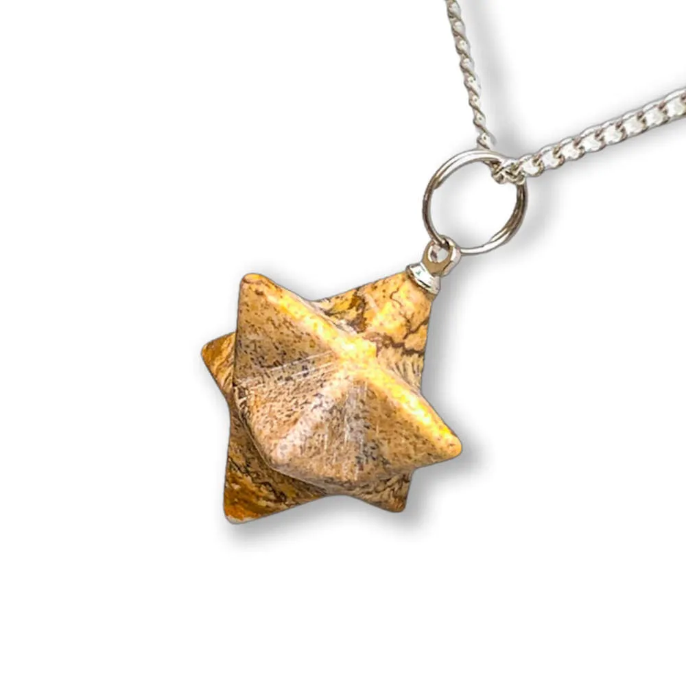 Crystal Stone Merkaba Pendant Necklace