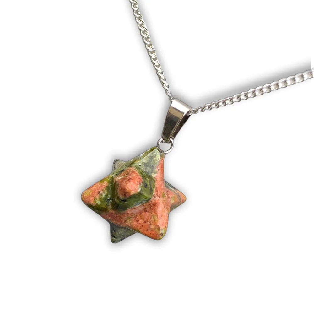 Crystal Stone Merkaba Pendant Necklace