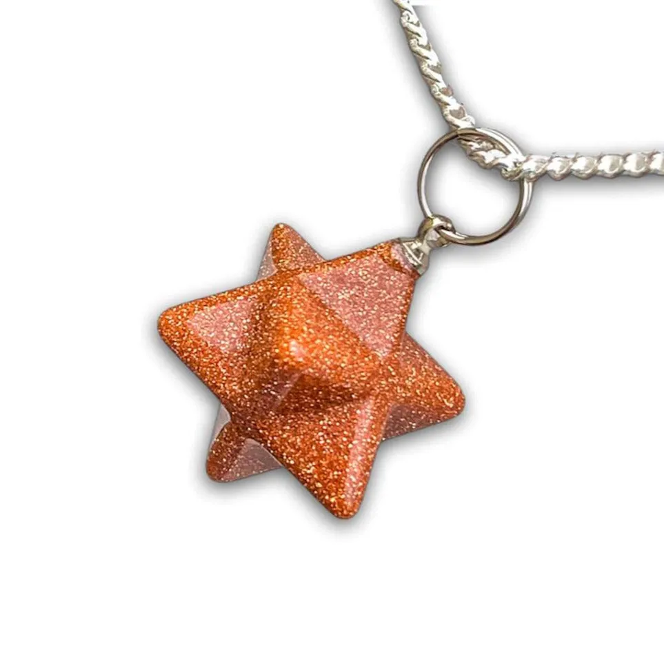 Crystal Stone Merkaba Pendant Necklace