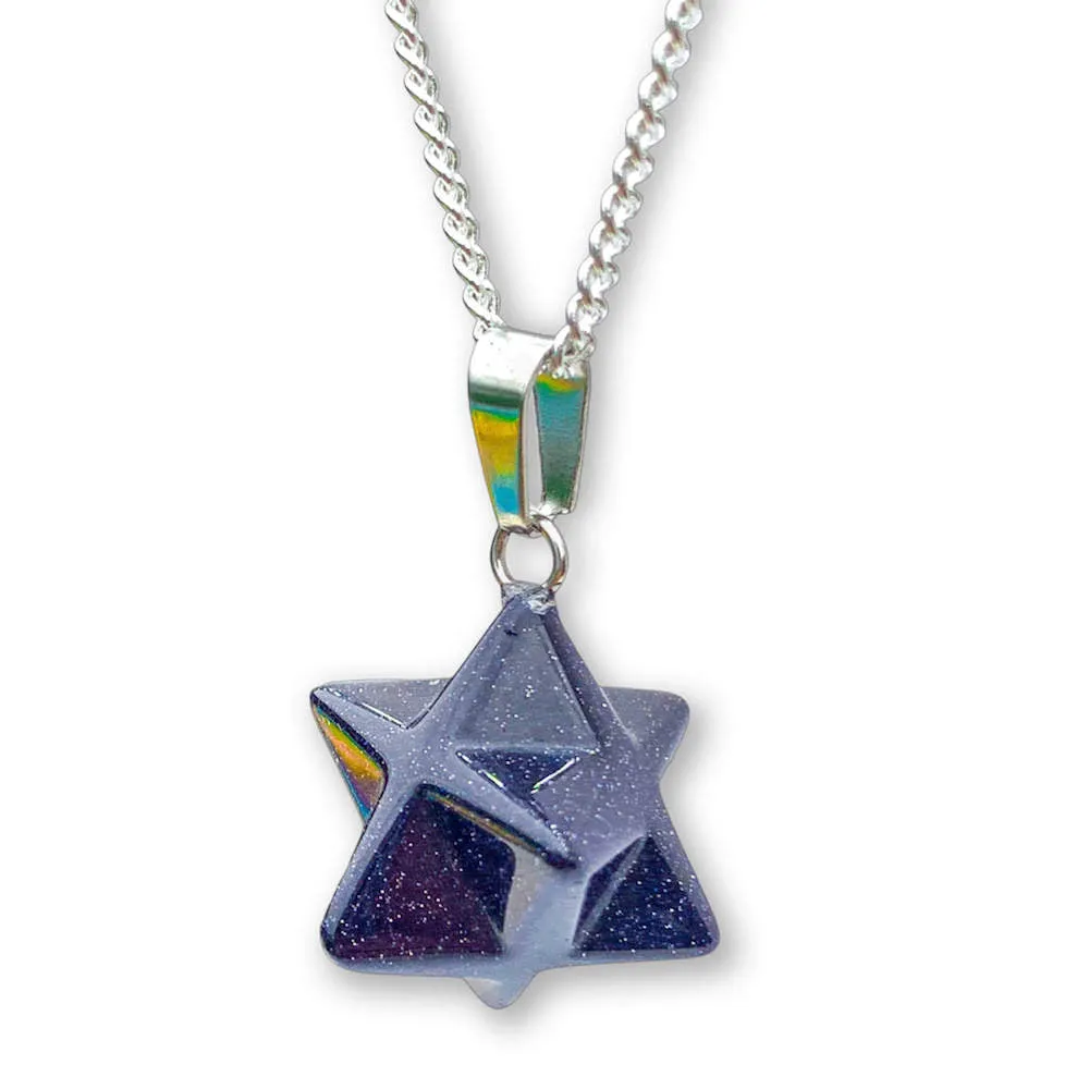 Crystal Stone Merkaba Pendant Necklace