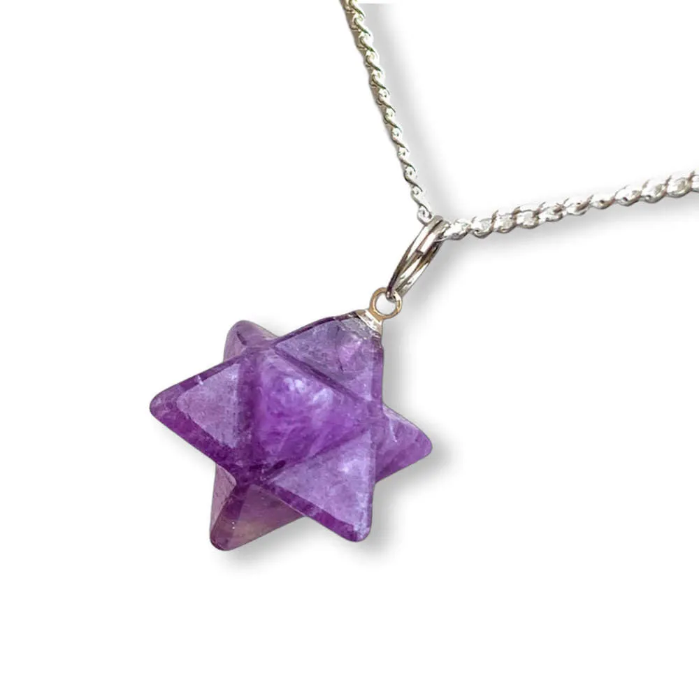 Crystal Stone Merkaba Pendant Necklace