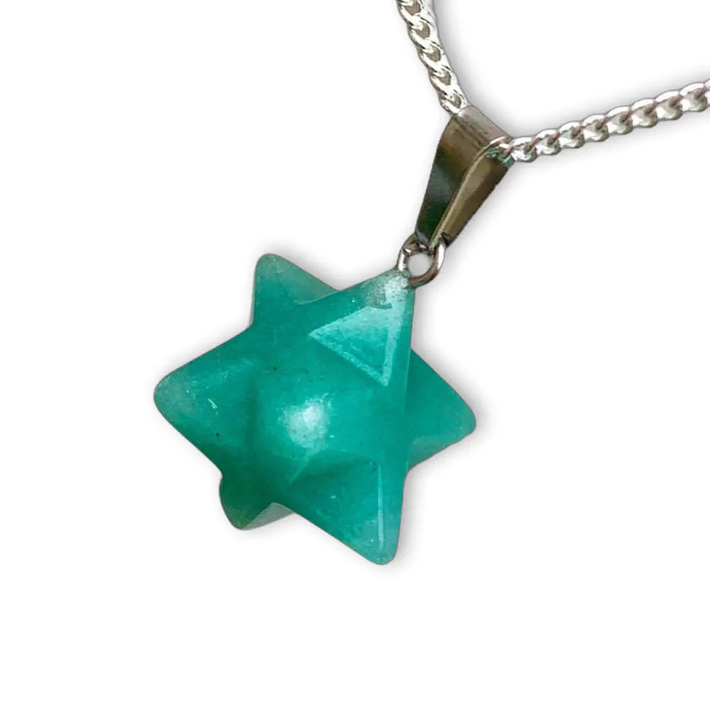 Crystal Stone Merkaba Pendant Necklace