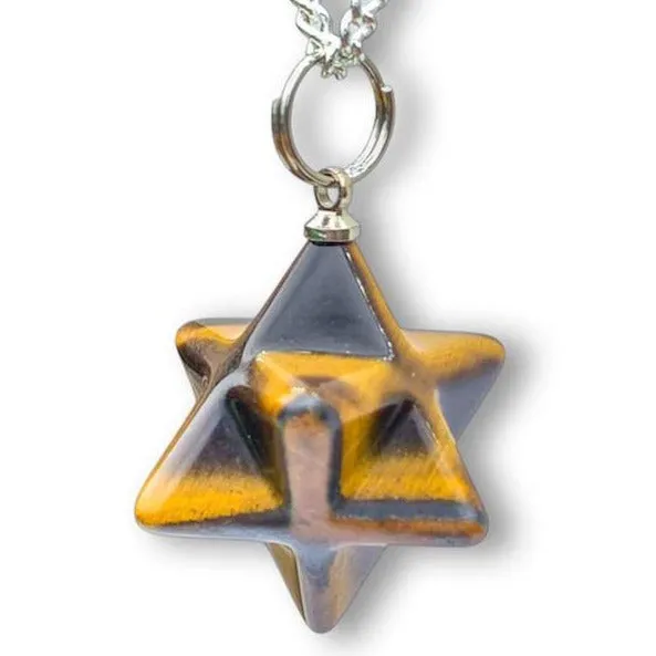 Crystal Stone Merkaba Pendant Necklace