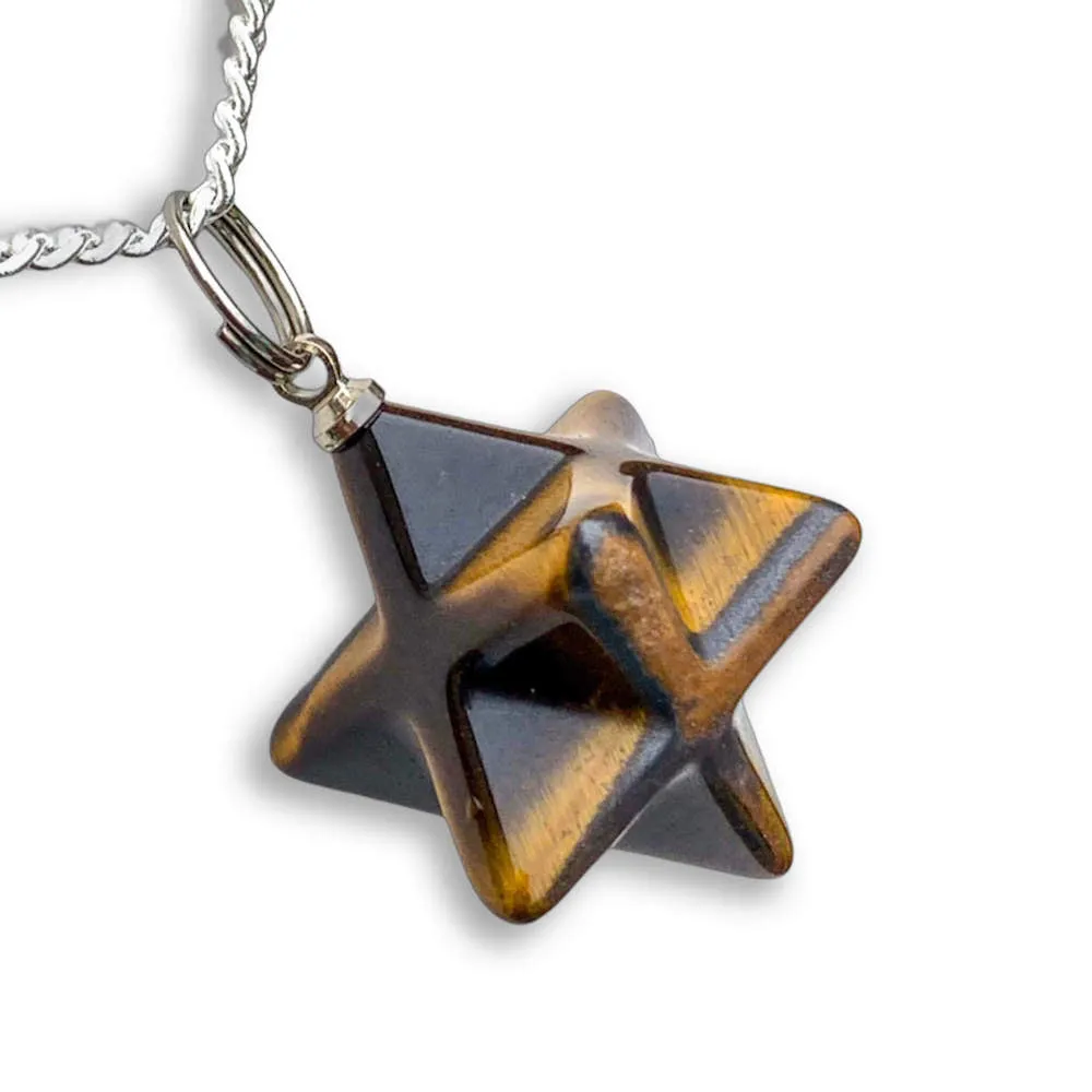 Crystal Stone Merkaba Pendant Necklace