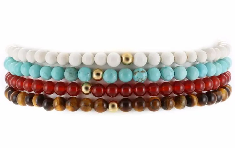 Cuban Schizo Natural Stone Elastic Bracelet