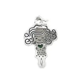 D1262 Green Heart Girl Pendant