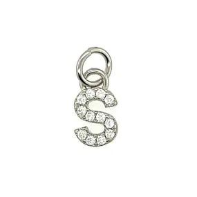 D782 Letter S CZ Pave Pendant