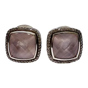 David Yurman Rose Quartz and Diamond Albion Earrings