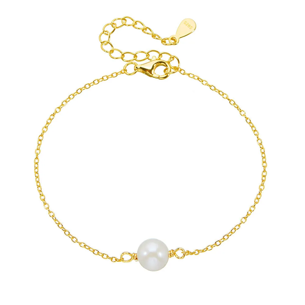 Delicate Single Pearl Bracelet