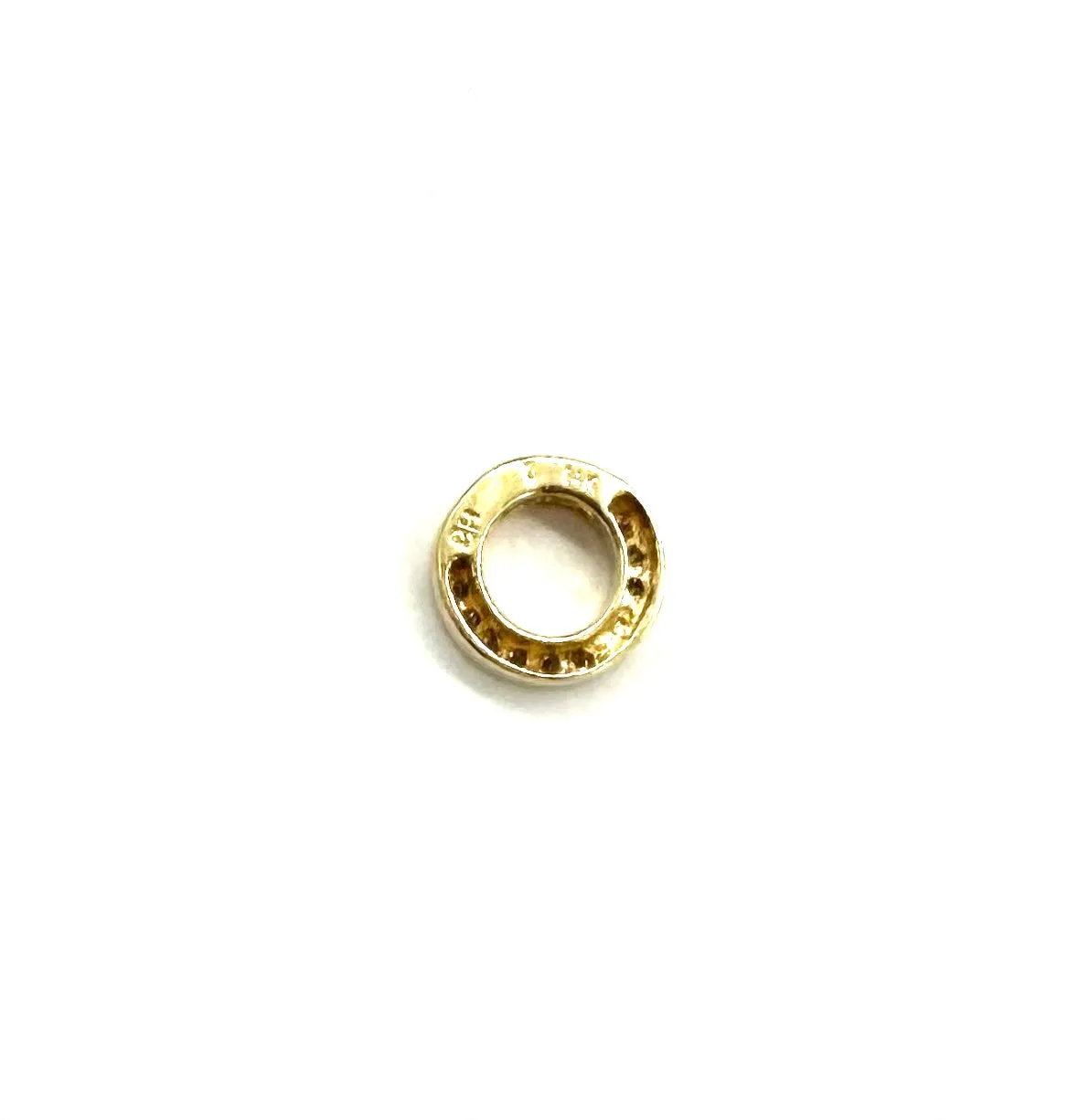 Diamond Accented Yellow Gold Circle Pendant