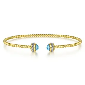 Diamond and Blue Topaz Bujukan Open Bangle