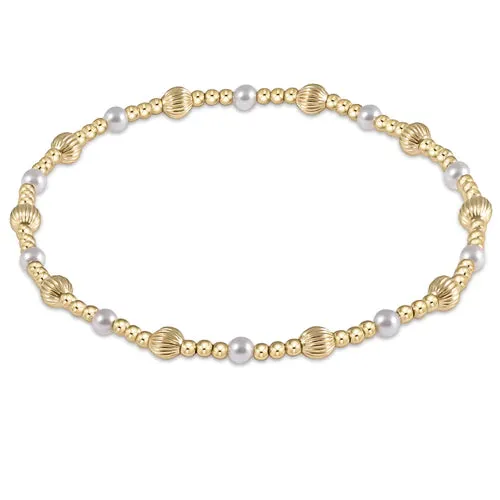 Dignity Sincerity Pattern 4mm Bead Bracelet Pearl