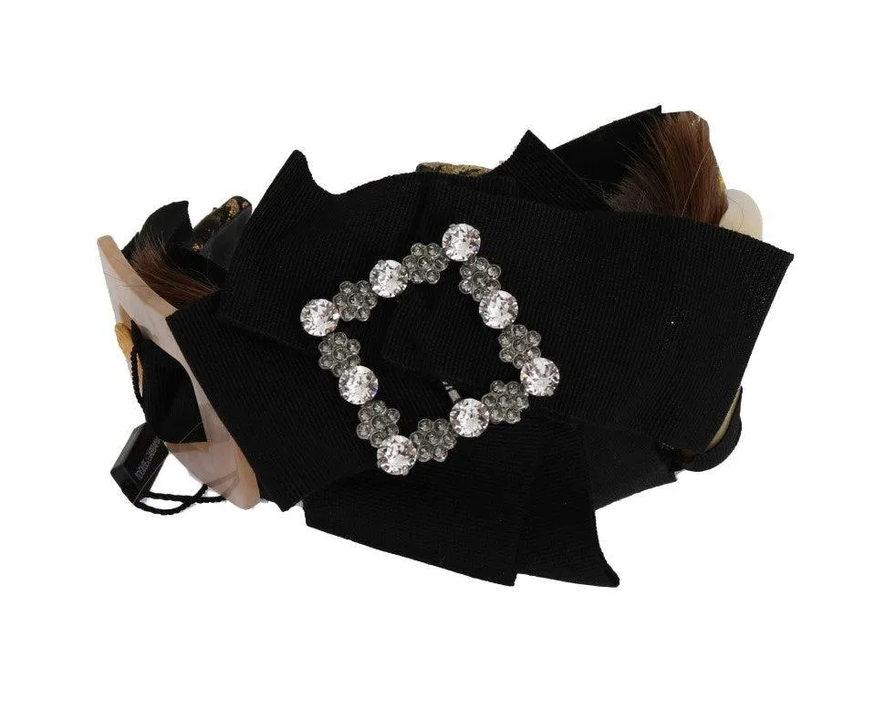 Dolce & Gabbana Clear Crystal Brown Hair Headband