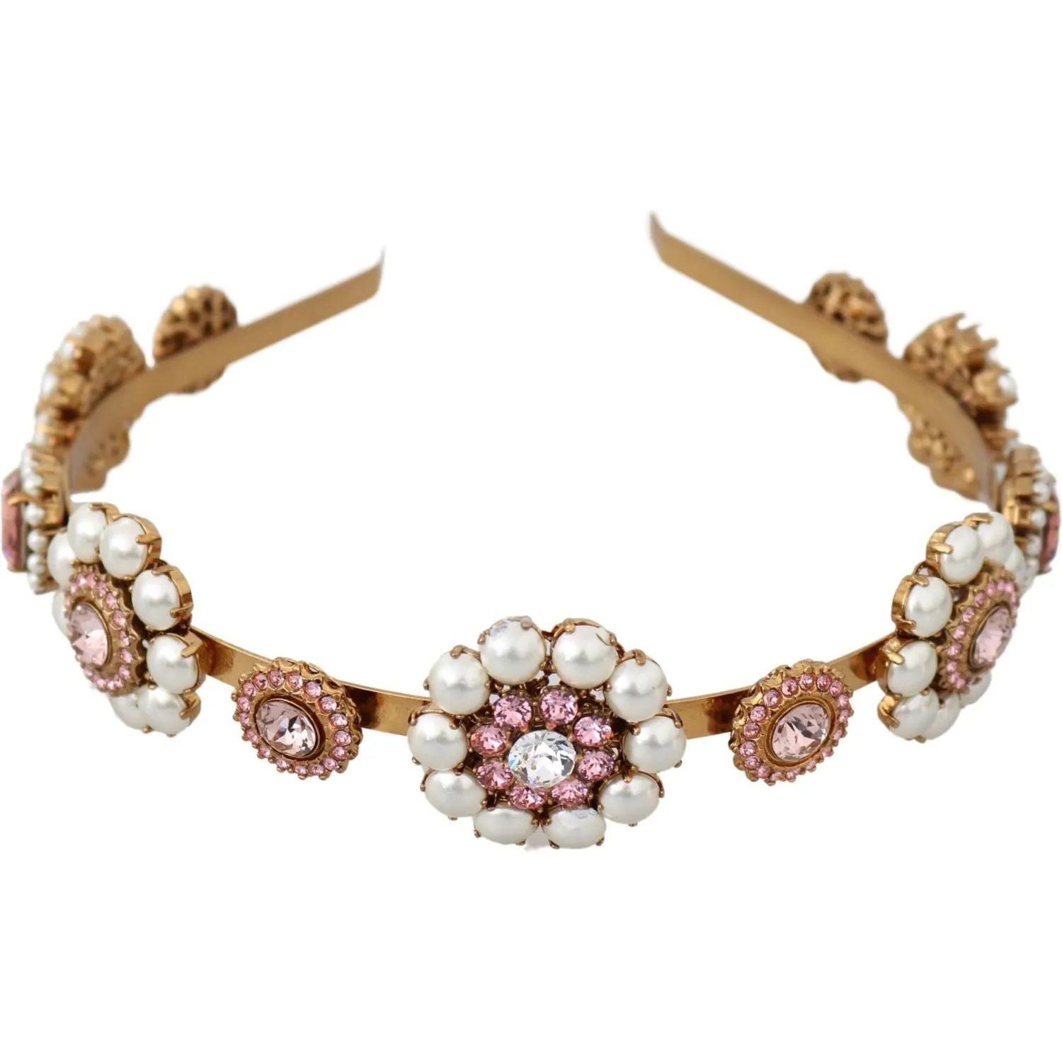 Dolce & Gabbana Elegant Crystal Pearl Diadem Headpiece