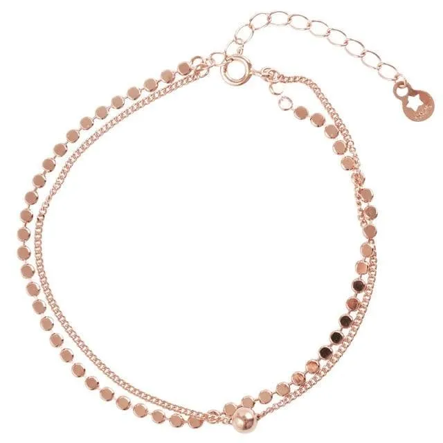 Double Layer Bracelet (Platinum   Rose Gold)