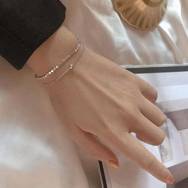 Double Layer Bracelet (Platinum   Rose Gold)