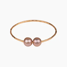 Double Pink Pearl Bangle