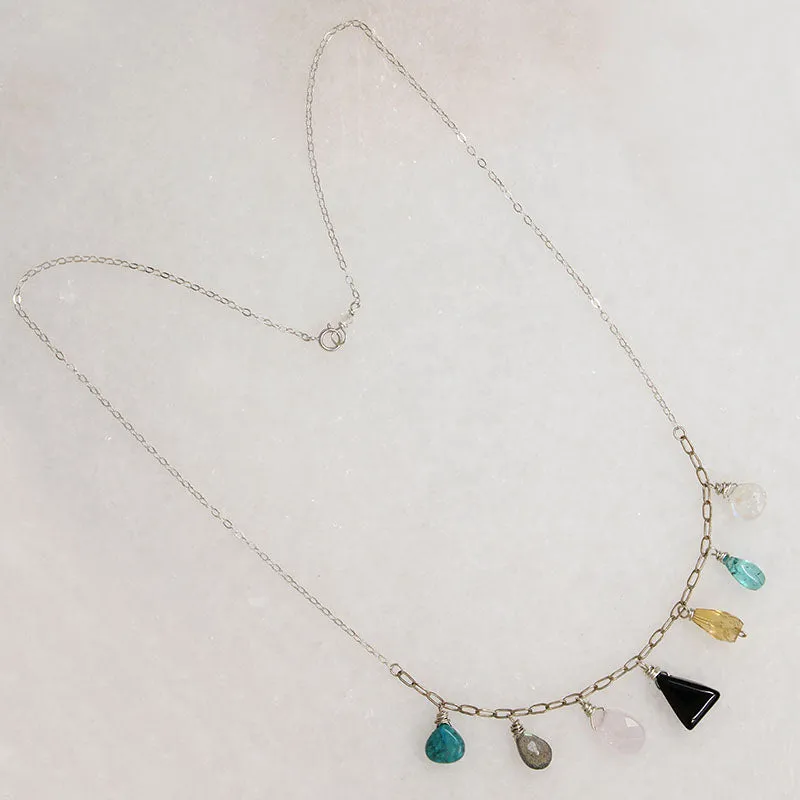 Dreamy Energetic Gemstone & Silver Necklace by Brin