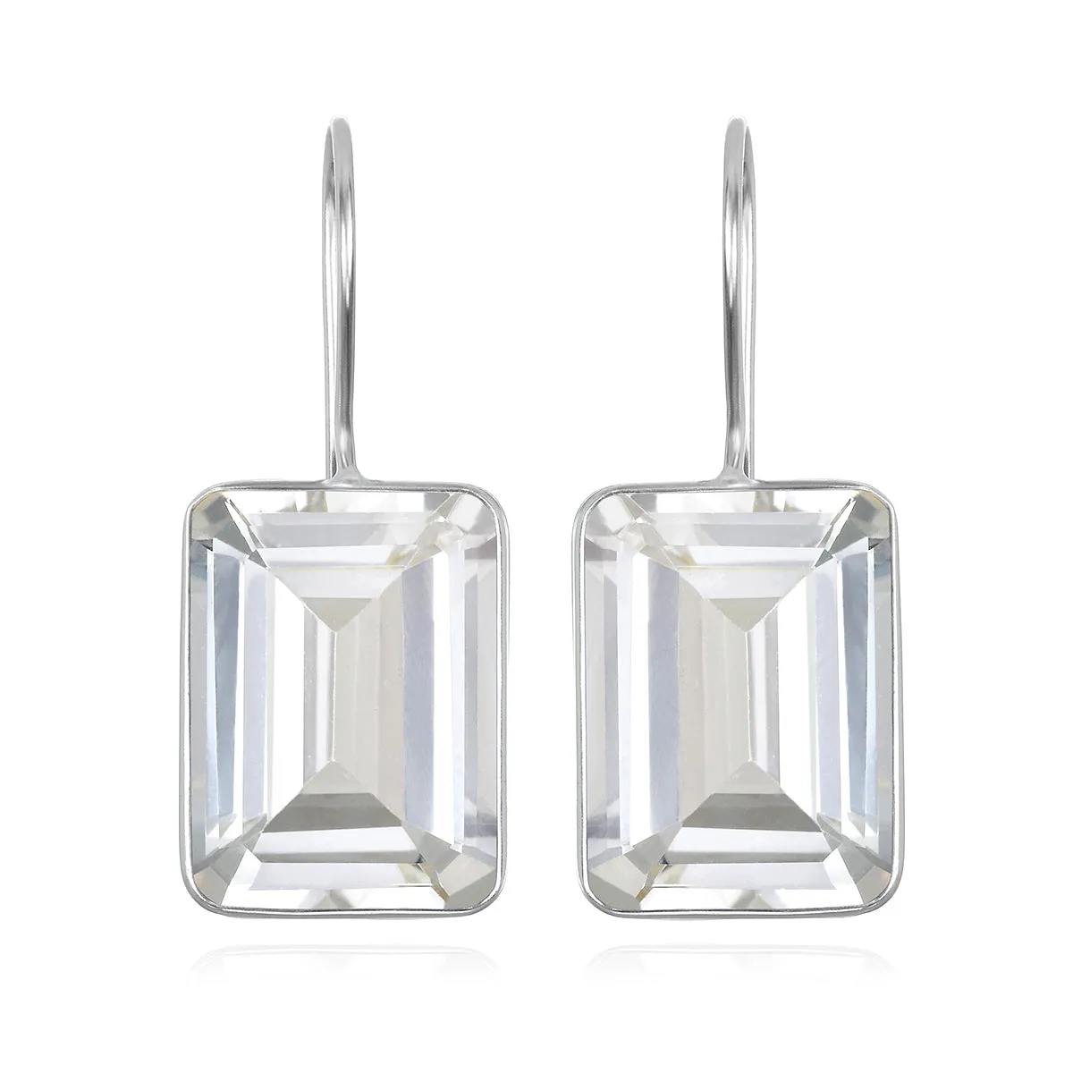 Emerald Cut Valencia-Crystal Clear Silver