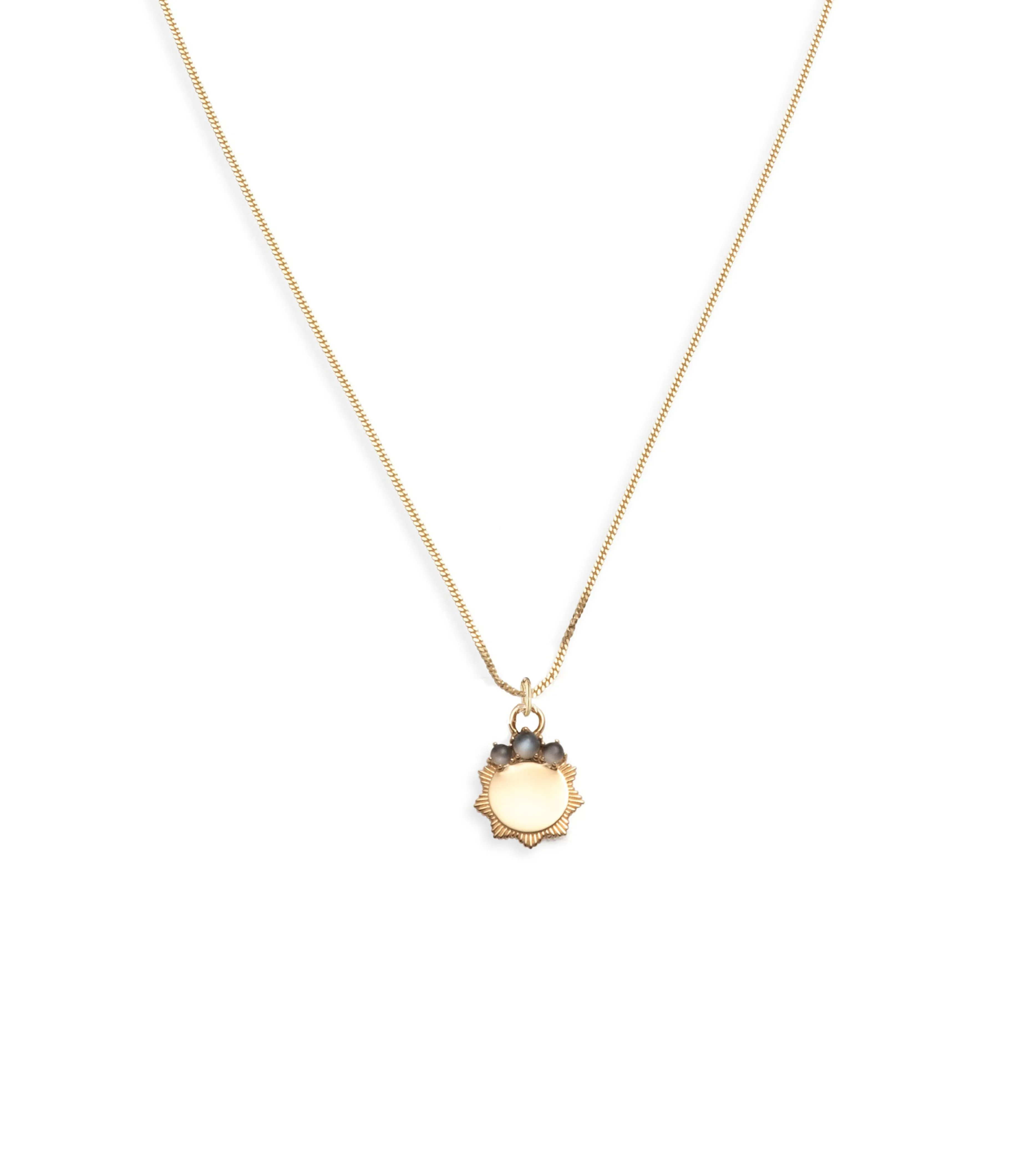 Engravable Birthstone Pendant : Fine Diamond Cut Curb Necklace