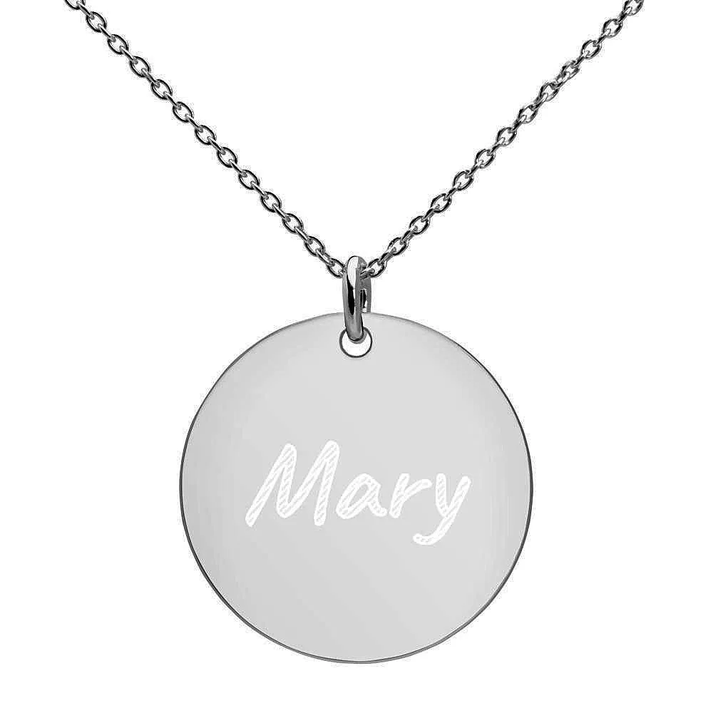 Engraved Disc Necklace