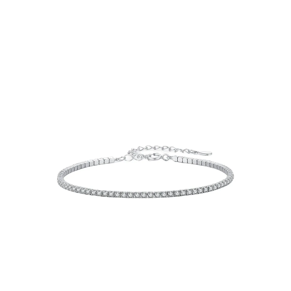 Exquisite S925 Sterling Silver Bracelet with Zircon Sparkle for Women's Summer Style