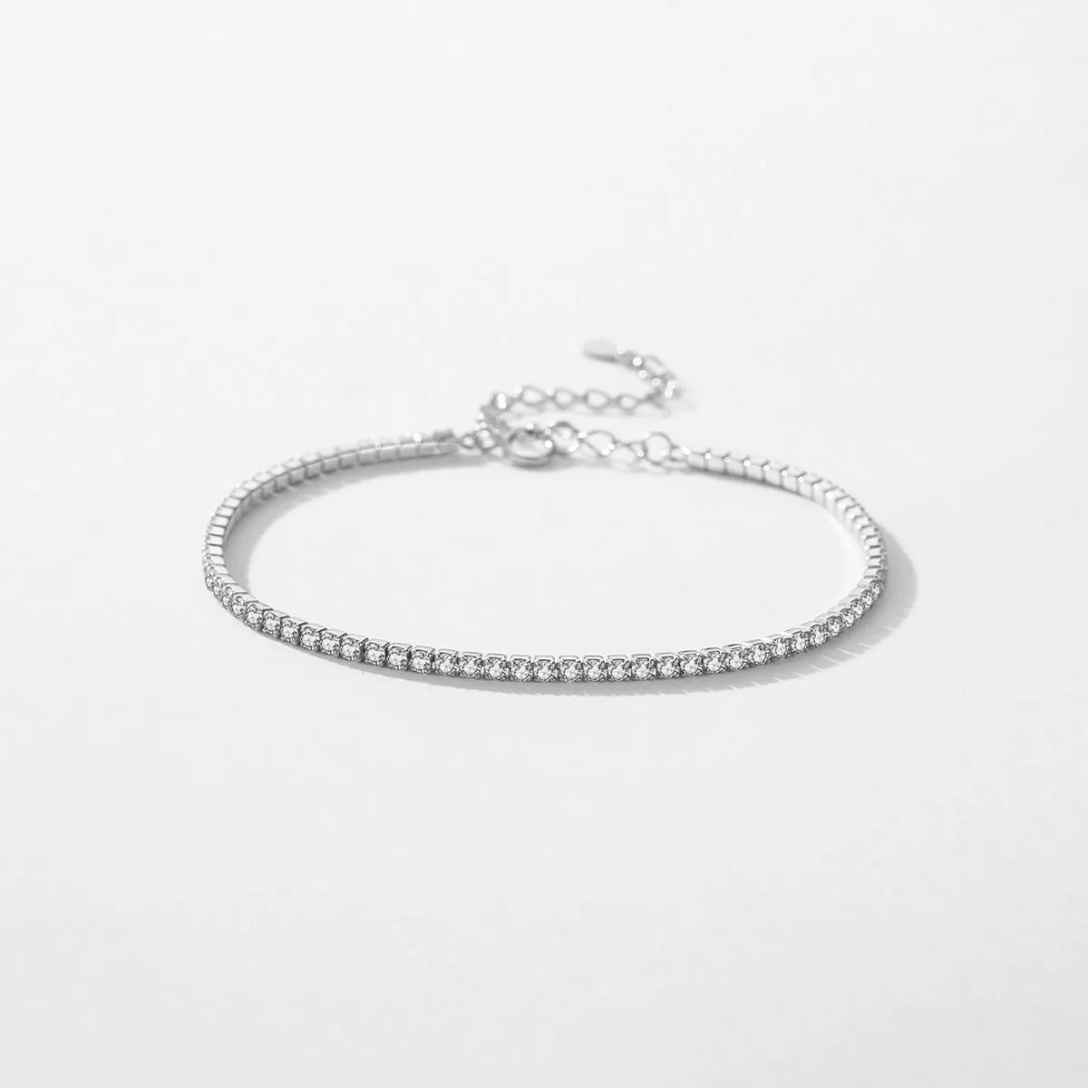 Exquisite S925 Sterling Silver Bracelet with Zircon Sparkle for Women's Summer Style