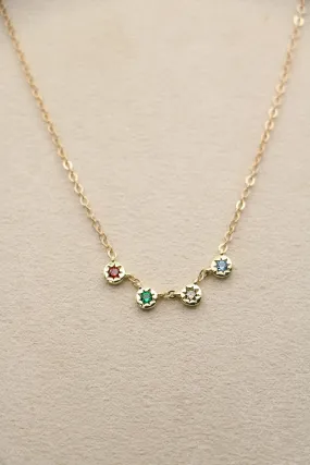 family sunburst birthstone necklace