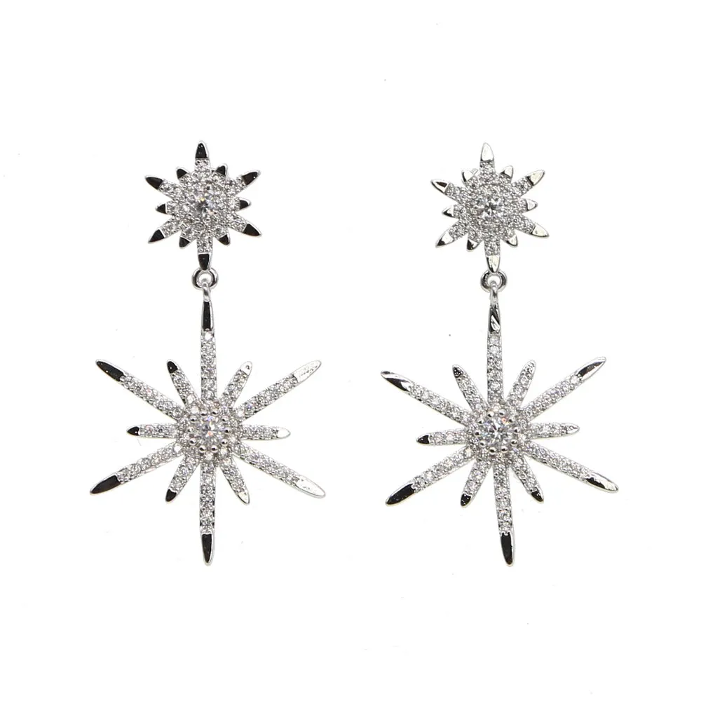 Fashion 2 North Stars Long Earring Charm Jewelry