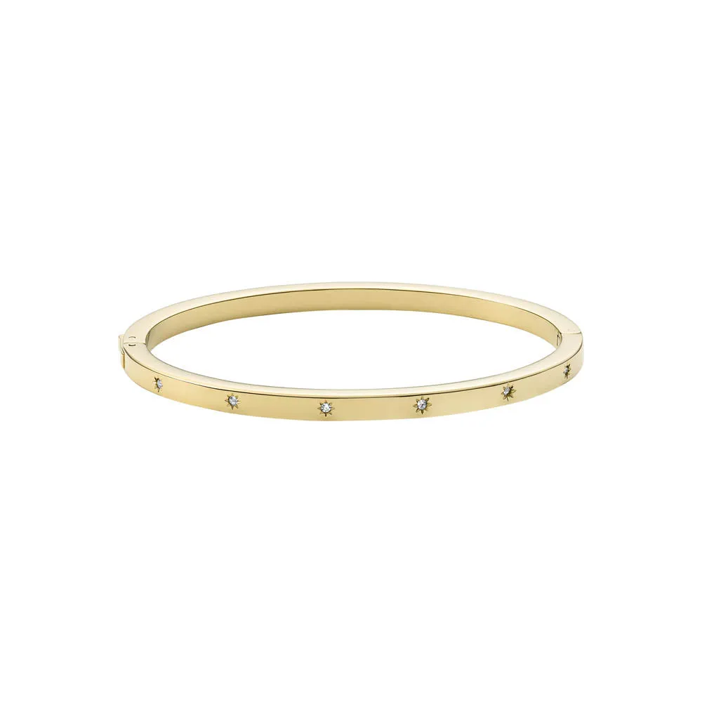 Fossil Yellow Gold Plated Stainless Steel Sadie  Cuff Bangle