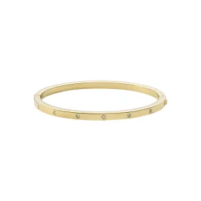 Fossil Yellow Gold Plated Stainless Steel Sadie  Cuff Bangle