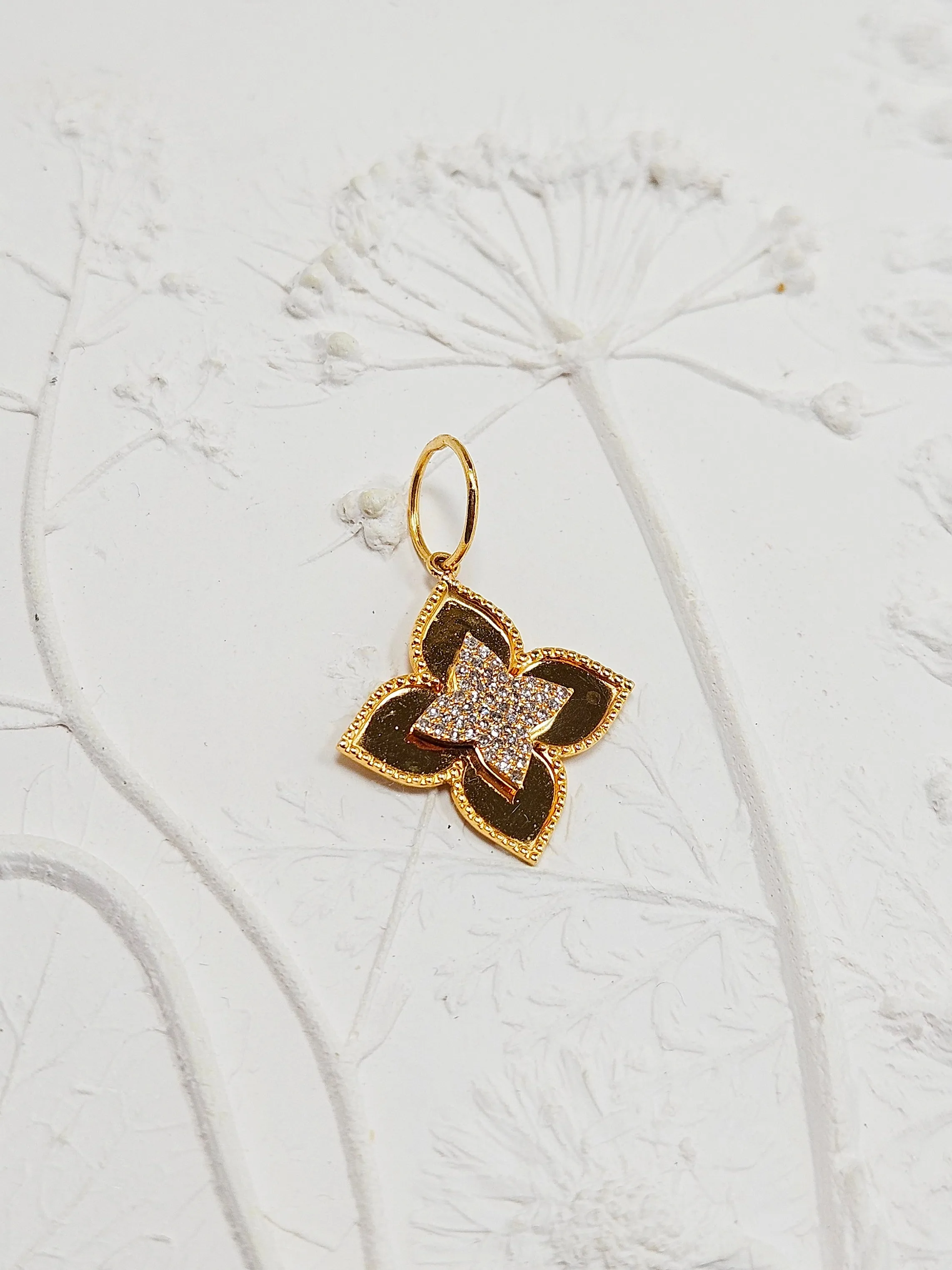 Four Leaf Clover Diamond 14K Gold Pendant