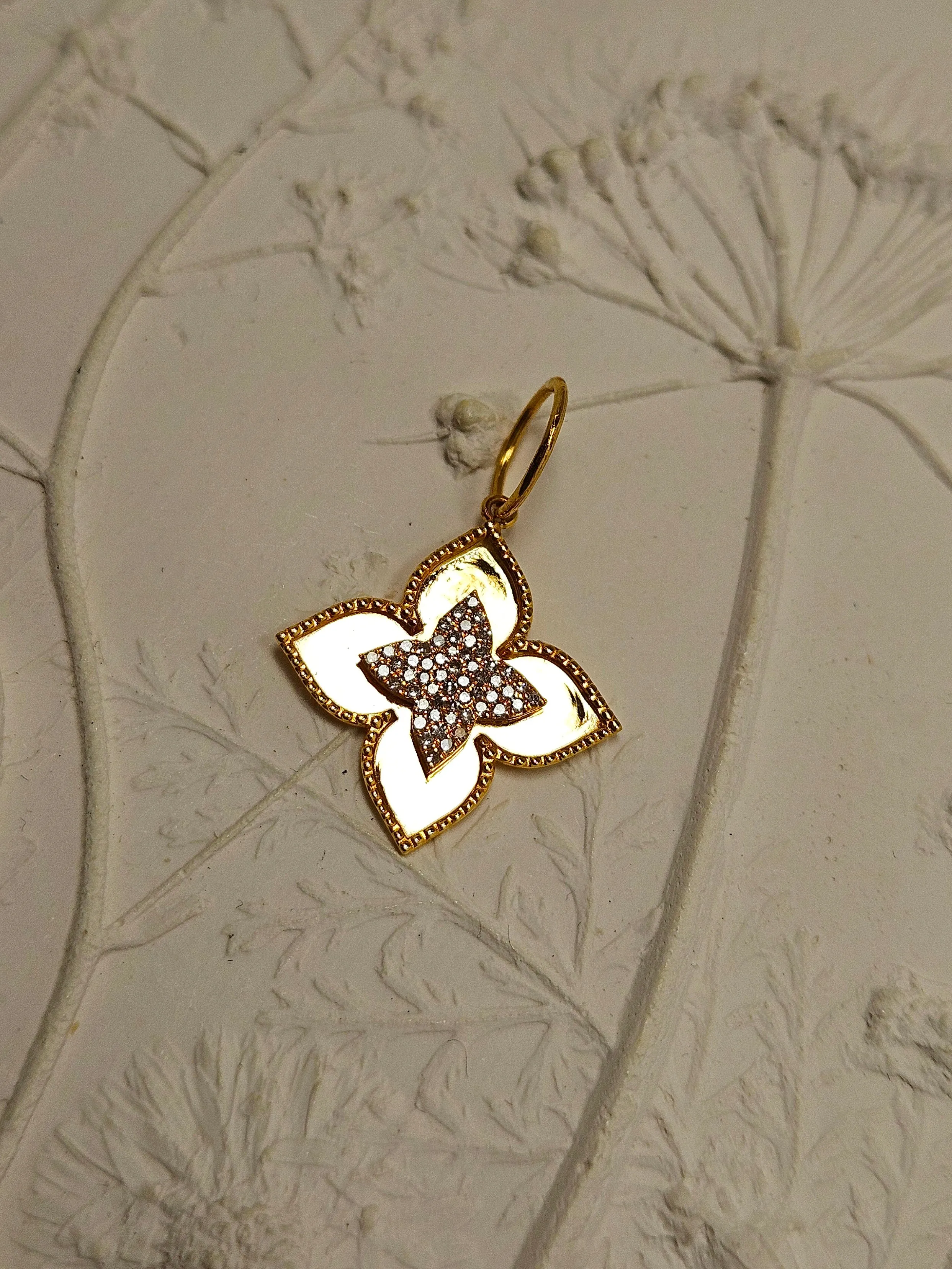 Four Leaf Clover Diamond 14K Gold Pendant