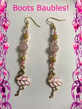 Frolicking flamingo earrings