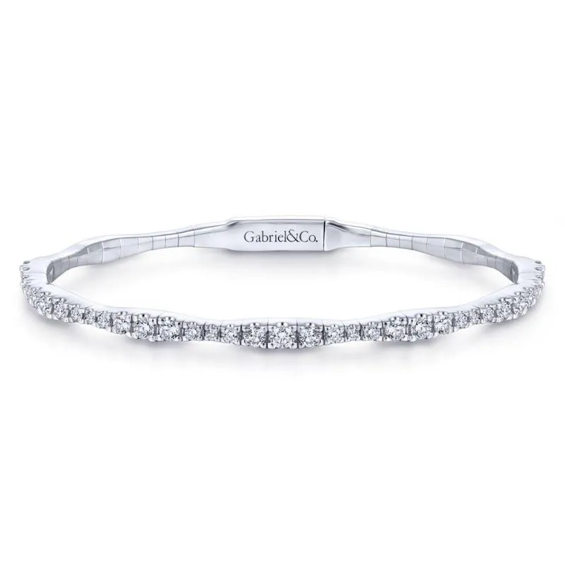 Gabriel & Co. 14k White Gold Demure Diamond Bangle Bracelet