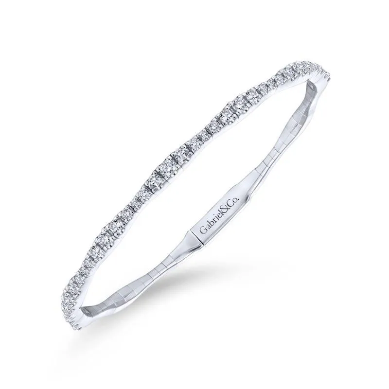 Gabriel & Co. 14k White Gold Demure Diamond Bangle Bracelet